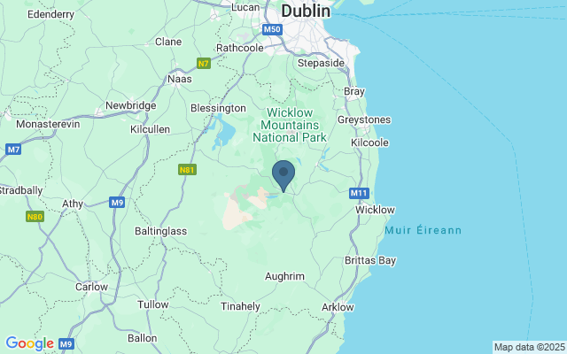 Kaart met locatie De toren van Glendalough